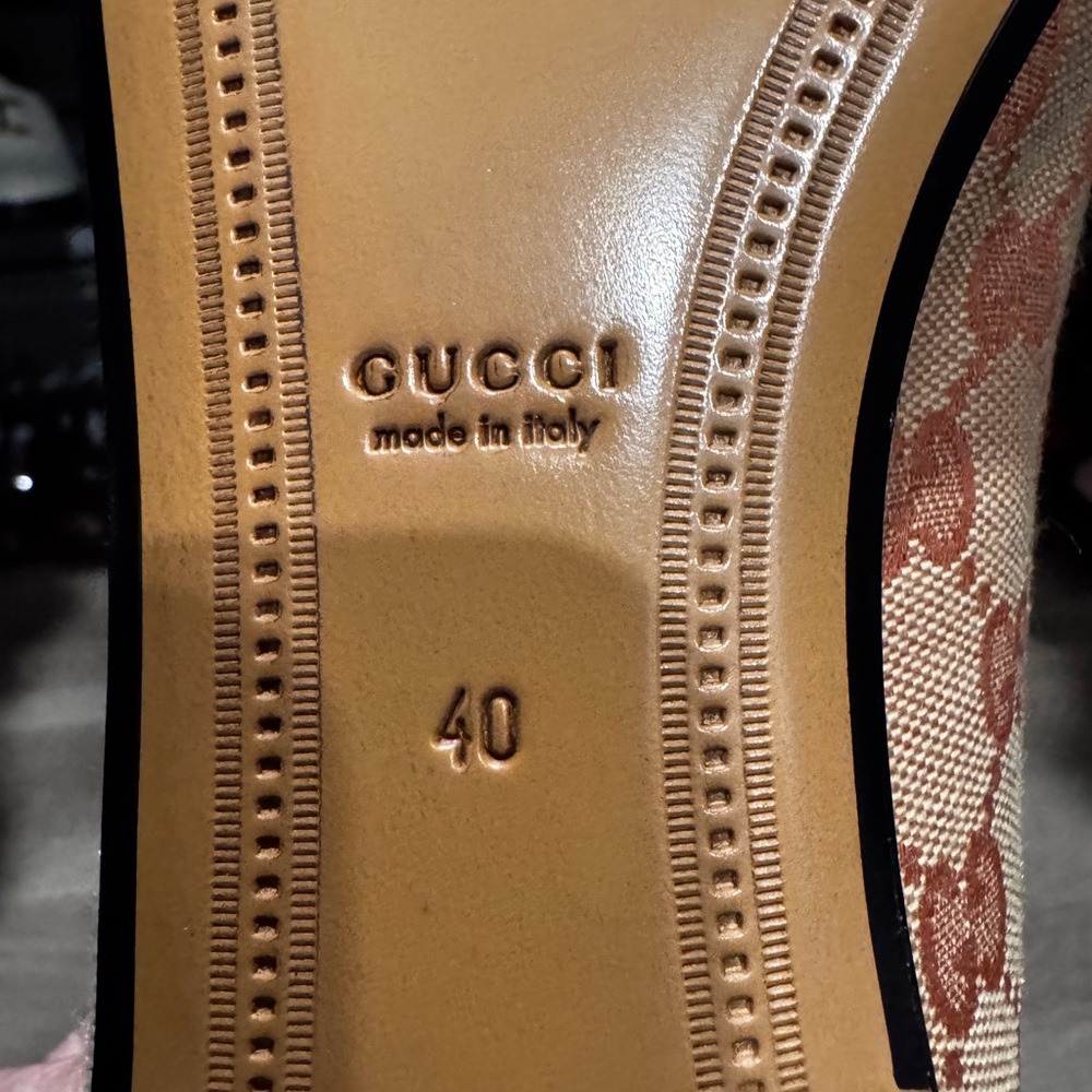 Authentic Gucci Women's Beige/Tan GG Canvas Horsebit Loafers Sz 40 NEW - Picture 4 of 5